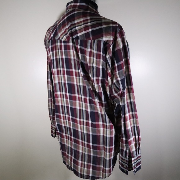 Outlaw Western Wear Shirt Mens Large Extra Long Tails Pearl Snap Long Sleeve - Picture 4 of 9